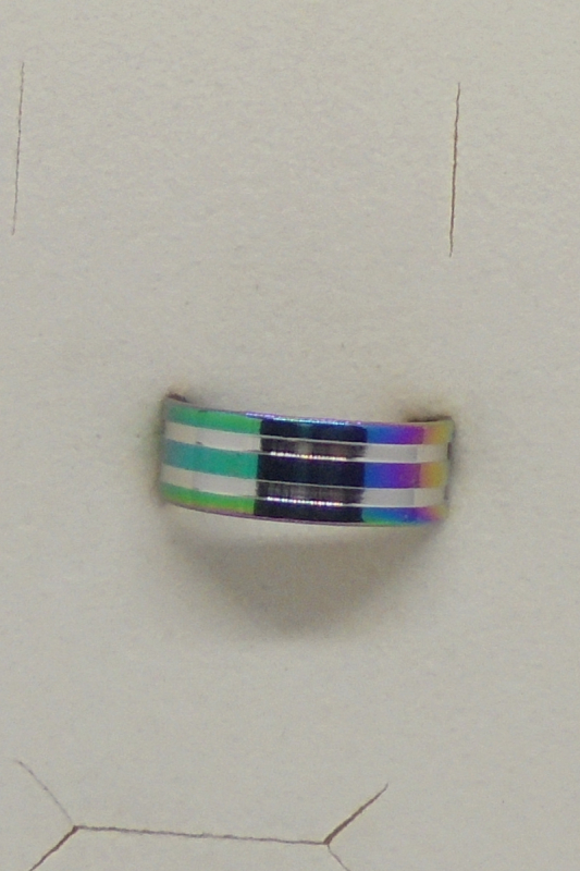 Edelstahl Ring poliert mit umlaufenden Streifen