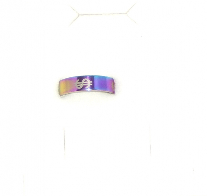 Edelstahl Ring regenbogenfarben mit Motiv