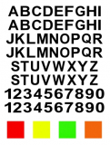 Klebebuchstaben und Zahlen ab 10 mm, neonfarben floureszierend