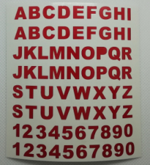 52 Klebebuchstaben und 20 Zahlen Standard (Bogen), rot ab 8 mm 52 Klebebuchstaben und 20 Zahlen Standard (Bogen), rot ab 8 mm