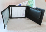 Geldbörse mit RFID - Schutz Nappa-Leder Kombibörse schwarz