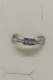 Edelstahl Ring silber mit einreihig umlaufenden Steinen